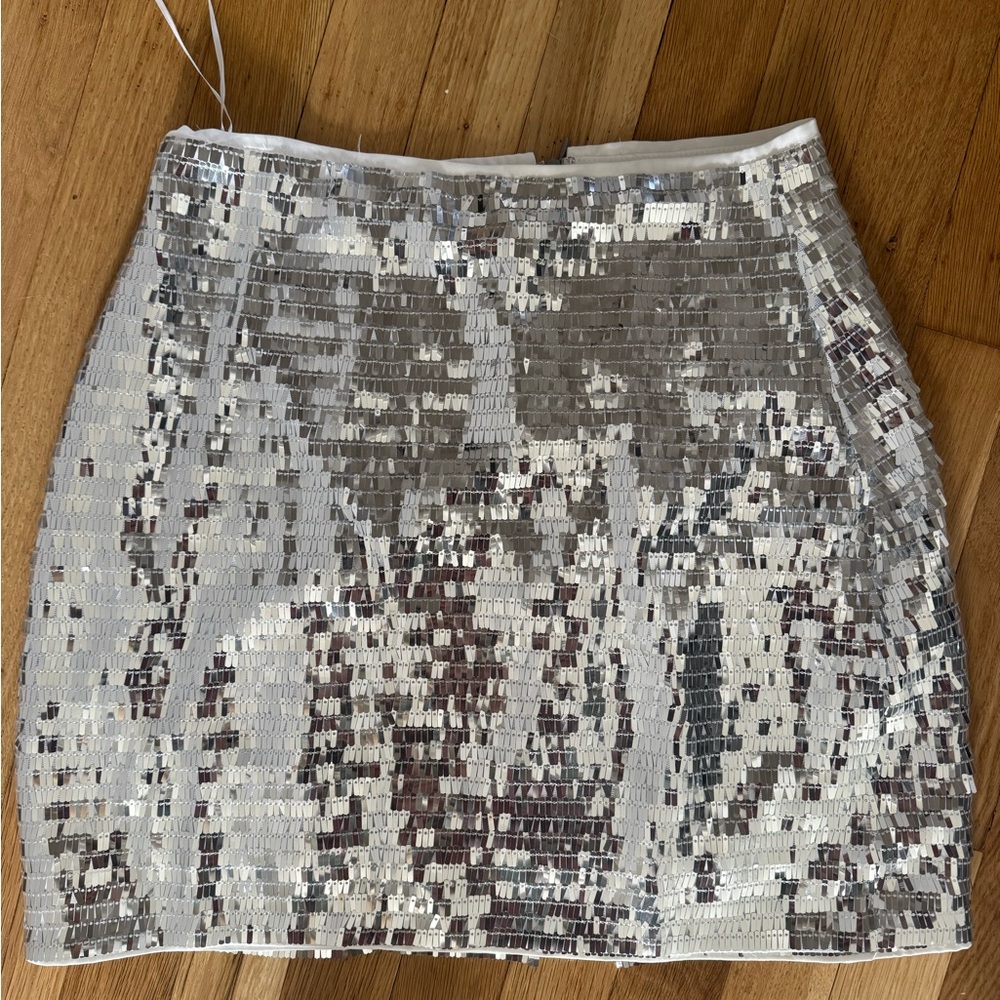 Sequin Silver Mini Skirt